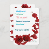 Elegante Rote Rose RSVP Card - Romantische Hochzei (Vorne/Hinten)