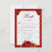 Elegante Rote Rose RSVP Karte (Vorderseite)