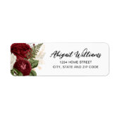 Elegante Rote Rose Rücksendeadresse (Vorne)