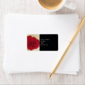 Elegante Rote Rose - Rücksendeadresse Adressaufkleber (Insitu)
