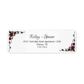Elegante Rote Rose Rücksendeadressen-Aufkleber (Vorne)