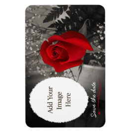 Elegante Rote Rose Save the Date Oval Opening Magnet