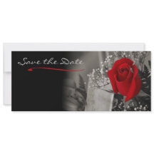 Elegante Rote Rose Schwarz und Weiß Save the Date