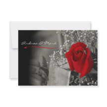 Elegante Rote Rose Schwarz-Weiß-Hochzeit