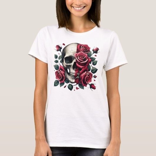 Elegante Rote Rose T-Shirt (Vorderseite)