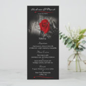 Elegante Rote Rose Vignette Wedding Menu Card Menükarte (Stehend Vorderseite)