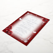 Elegante Rote Rose Wasserfarben Quinceanera Folieneinladung (Gedreht)