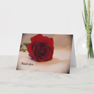 Elegante Rote Rose Wedding Dankeschön Card Dankeskarte