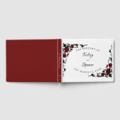 Elegante Rote Rose Wedding Gästebuch (Voll)