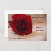 Elegante Rote Rose Wedding RSVP Cards (Vorne/Hinten)