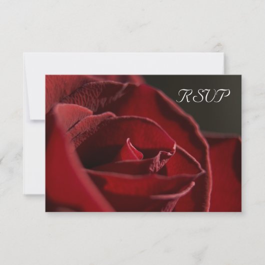 Elegante Rote Rose Wedding RSVP Response Card (Vorderseite)