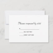 Elegante Rote Rose Wedding RSVP Response Card Karte (Rückseite)