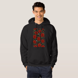 Elegante Rote Rose & White Jasmine Hoodie