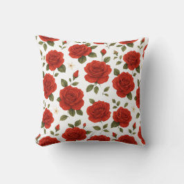 Elegante Rote Rose & White Jasmine Kissen