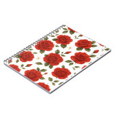 Elegante Rote Rose & White Jasmine Notizblock (Linke Seite)