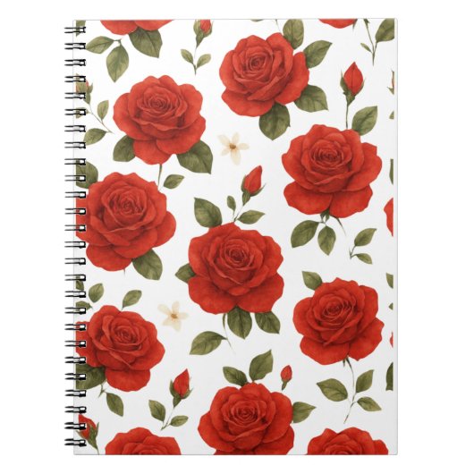 Elegante Rote Rose & White Jasmine Notizblock (Vorderseite)