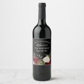 Elegante Rote Rosen 50. Geburtstag Vielen Dank Weinetikett (Vorderseite)
