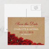 Elegante rote Rosen Ankündigungspostkarte (Vorne/Hinten)