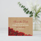 Elegante rote Rosen Ankündigungspostkarte (Stehend Vorderseite)