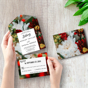 Elegante rote Rosen blühen Blume blumenreiche Hoch All In One Einladung