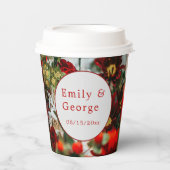 Elegante rote Rosen blühen Blume blumenreiche Hoch Pappbecher (Vorderseite)