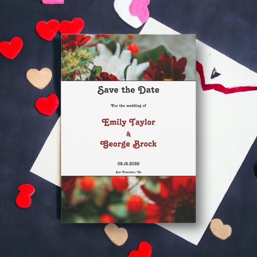 Elegante rote Rosen blühen Blume blumenreiche Hoch Save The Date