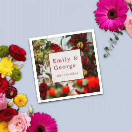 Elegante rote Rosen blühen Blume blumenreiche Hoch Serviette