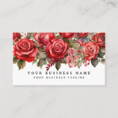 Elegante Rote Rosen Blume Visitenkarte (Vorderseite)