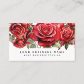 Elegante Rote Rosen Blume Visitenkarte (Vorderseite)