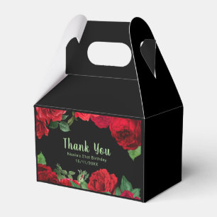 Elegante rote Rosen Blumen Geburtstagsfeier Geschenkschachtel
