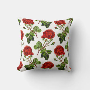 Elegante Rote Rosen Blumenmuster Blume  Kissen