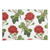 Elegante Rote Rosen Blumenmuster Blume| Kissenbezug (Vorderseite-Rechts)