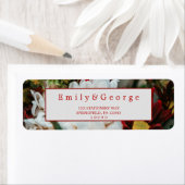 Elegante rote Rosen Blüten Hochzeiten Rücksendeadr (Insitu)