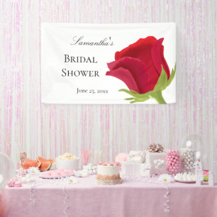 Elegante rote Rosen-Brautparty  Banner