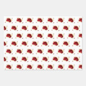 Elegante Rote Rosen Butterfly Gold Geschenkpapier Set (Vorderseite 3)