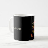 Elegante Rote Rosen Butterfly Gold Kaffeetasse (Vorderseite Links)