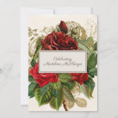 Elegante Rote Rosen Champagne Geburtstagsfeier Ein Einladung (Rückseite)