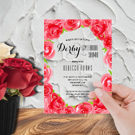 Elegante Rote Rosen Derby Brautparty Acryleinladungen