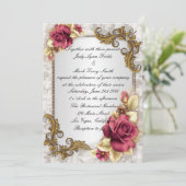 Elegante Rote Rosen Einladung (Stehend Vorderseite)