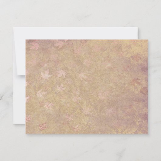 Elegante Rote Rosen Fallende Blätter Einladung (Rückseite)