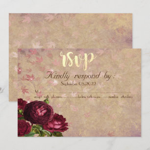 Elegante Rote Rosen Fallende Blätter UAWG Einladung