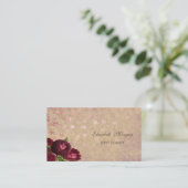 Elegante Rote Rosen Fallende Blätter Visitenkarte (Stehend Vorderseite)