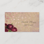 Elegante Rote Rosen Fallende Blätter Visitenkarte (Vorderseite)