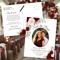 Elegante Rote Rosen & Foto Hochzeit Sichern Sie da
