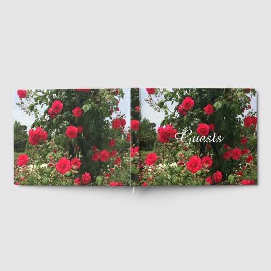 Elegante Rote Rosen Gästebuch (Voll)