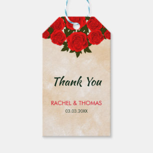 Elegante Rote Rosen Geschenkanhänger