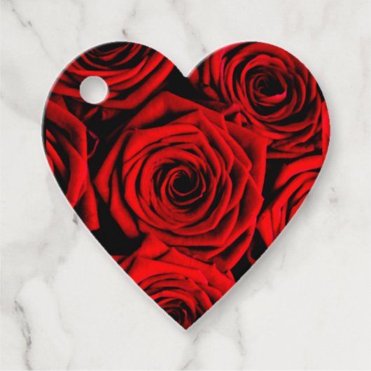 Elegante Rote Rosen Geschenkanhänger (Vorderseite)