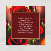 Elegante Rote Rosen Gold Quadratische Visitenkarte (Rückseite)