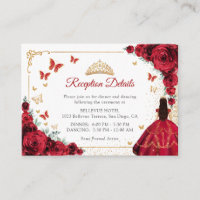 Elegante rote Rosen Gold Quinceanera Empfangsdetai