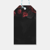 Elegante Rote Rosen Gothic Danke Geschenkanhänger (Rückseite)